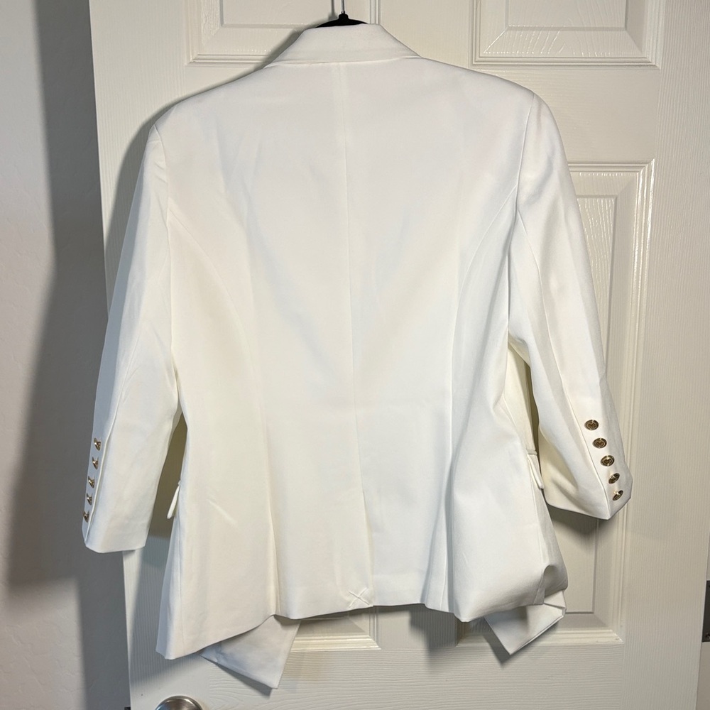 Kate & Mallory White Double-Breasted Blazer with Gold Buttons - Picture 6 of 6